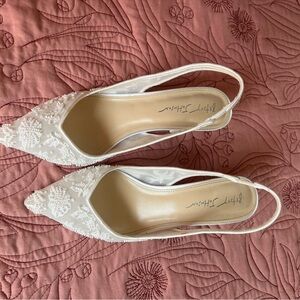 Betsey Johnson White Lace Heels